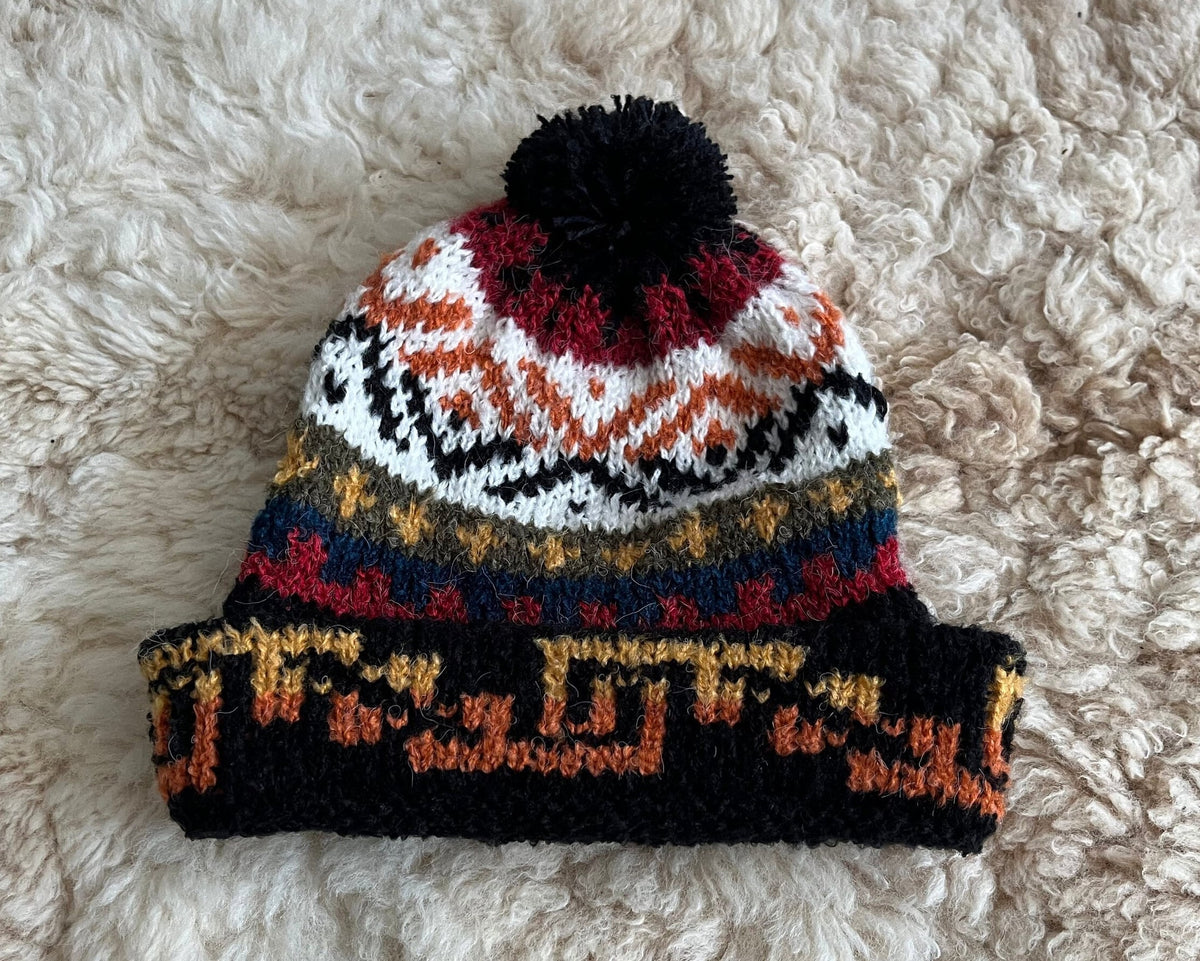Black Fair Isle Alpaca Bobble Hat, photo 3
