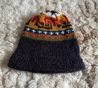 Aubergine Fair Isle Alpaca Slouch Beanie, photo 3