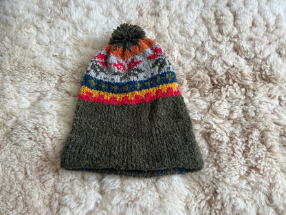 Military Green Fair Isle Alpaca Bobble Hat, photo 4