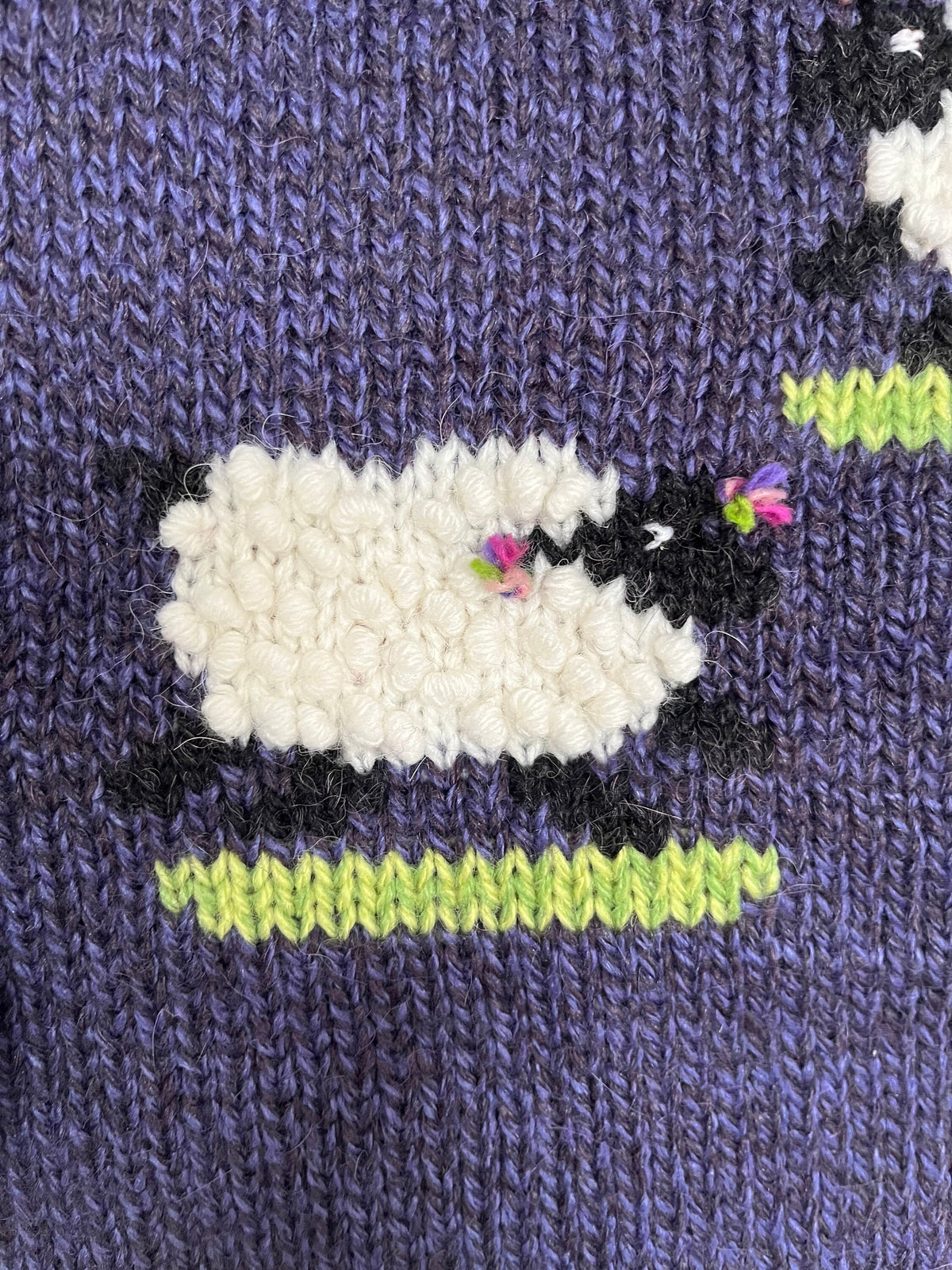 Heather Purple Sheep Hand-Embroidered Alpaca Kids Jumper, photo 3