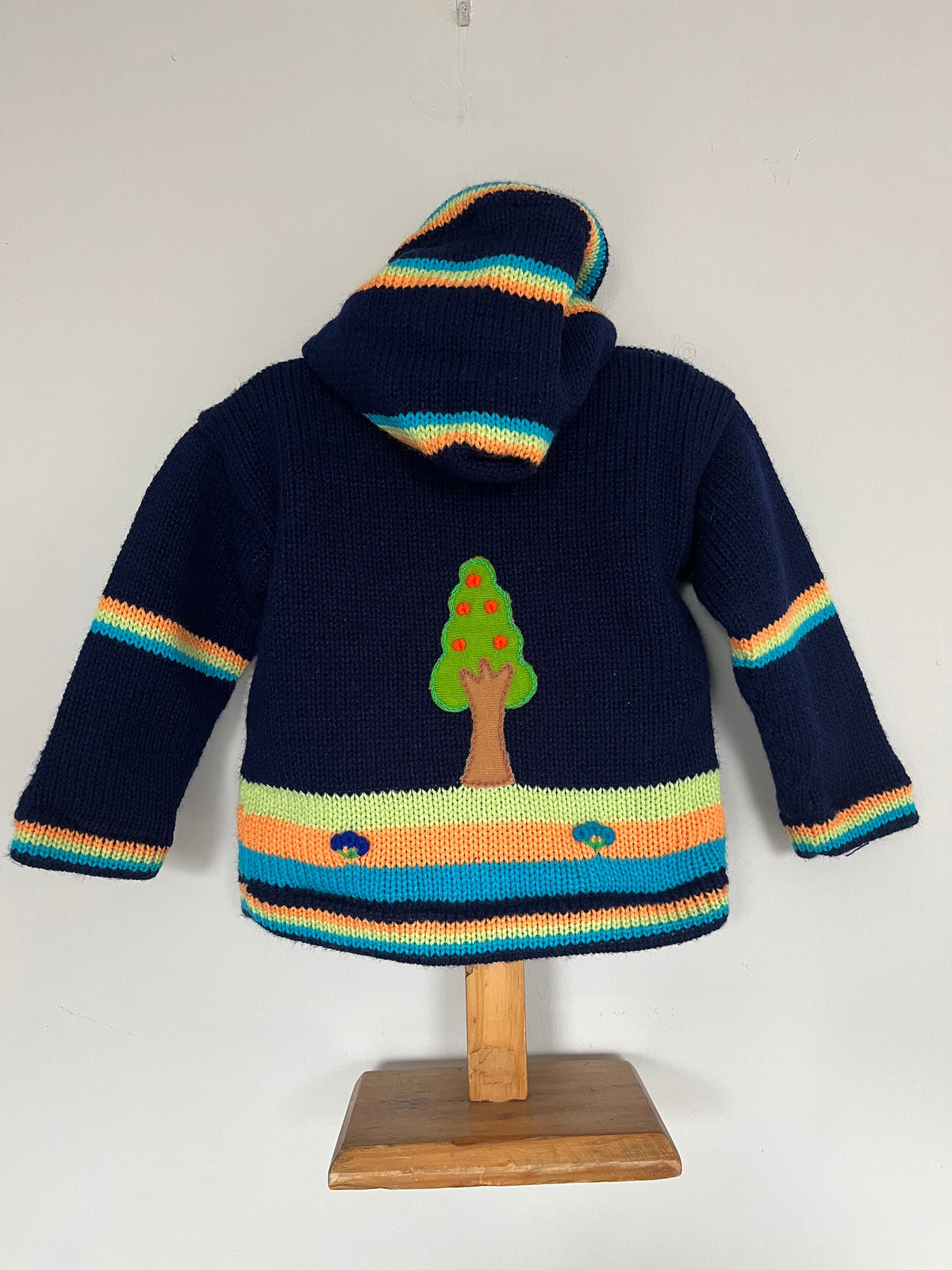 Navy Engine & Puppy Appliqué Fleece-Lined Kids Cardigan, photo 2