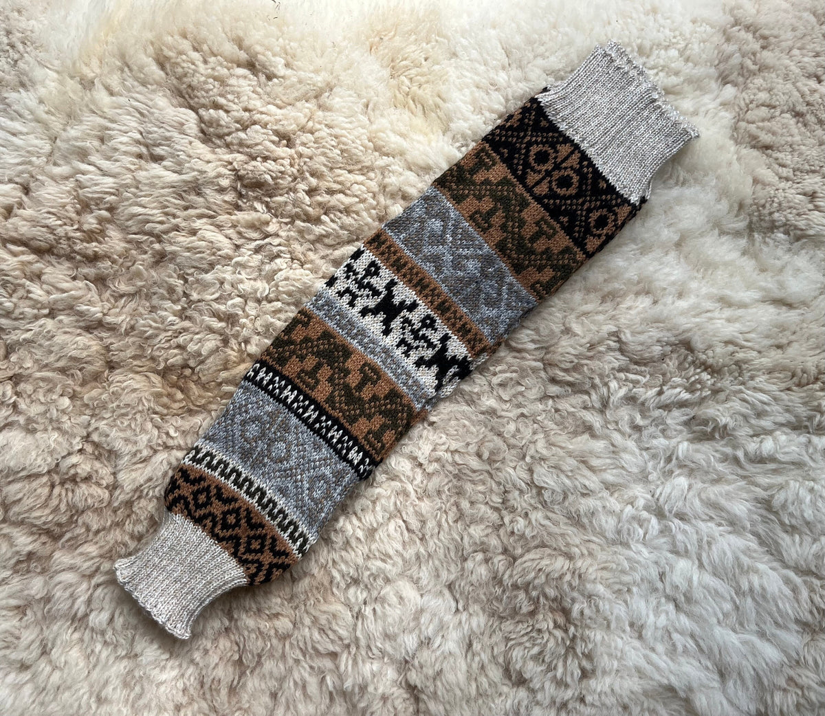 Camel & Bronze Extra Long Andean Alpaca Leg Warmers