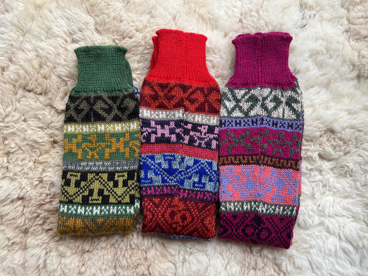 Green Fair Isle Knee-High Alpaca Wellie Socks, photo 3