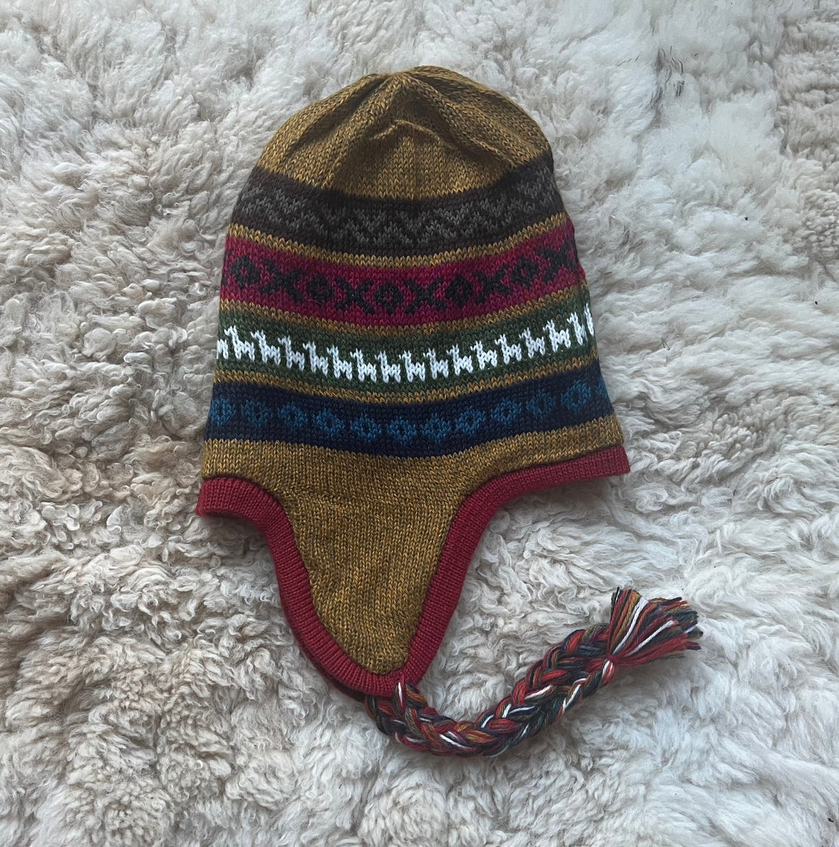 Reversible Alpaca Chullo Hat - Earth Tones, photo 4