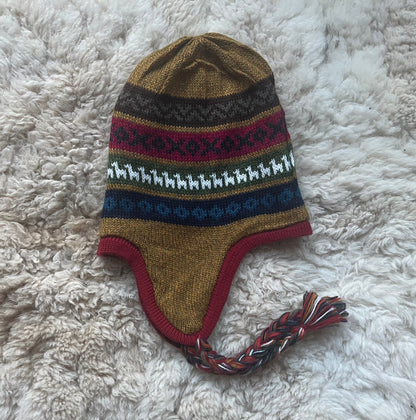 Reversible Alpaca Chullo Hat - Earth Tones, photo 4