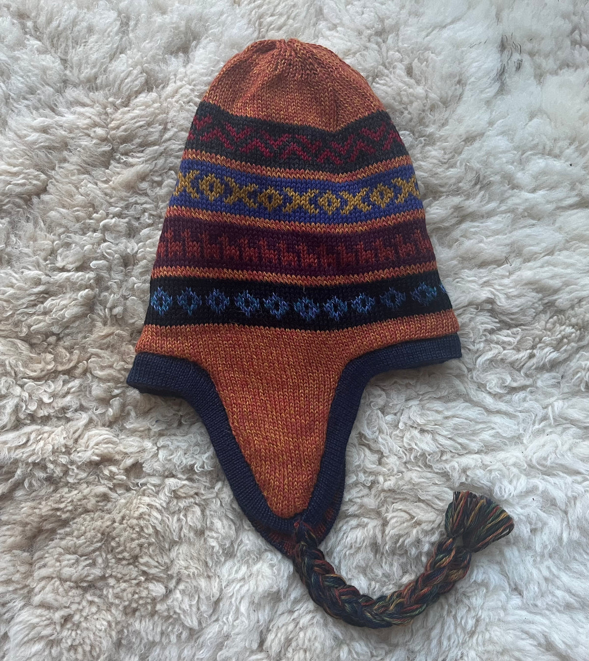 Reversible Alpaca Chullo Hat - Earth Tones, photo 7