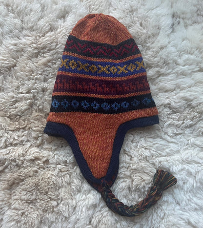 Reversible Alpaca Chullo Hat - Earth Tones, photo 7