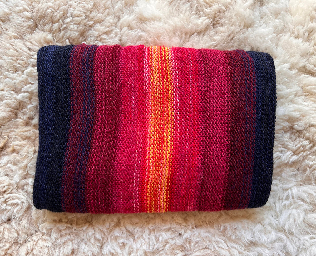Pink & Red Ombre Stripe Alpaca Blend Scarf, photo 3