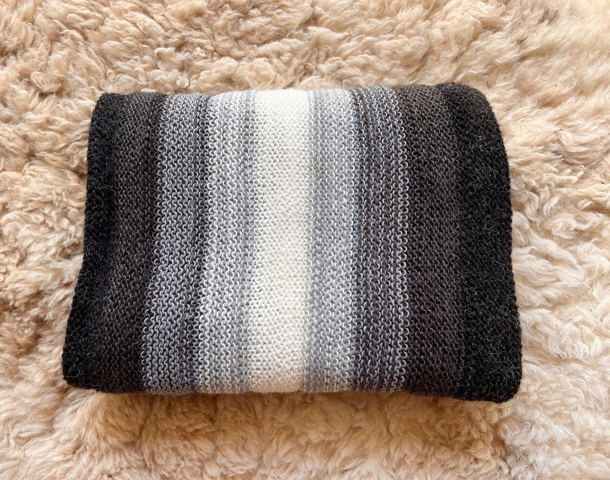Grey Ombre Stripe Alpaca Blend Scarf, photo 5