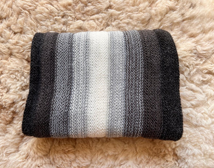 Grey Ombre Stripe Alpaca Blend Scarf, photo 5