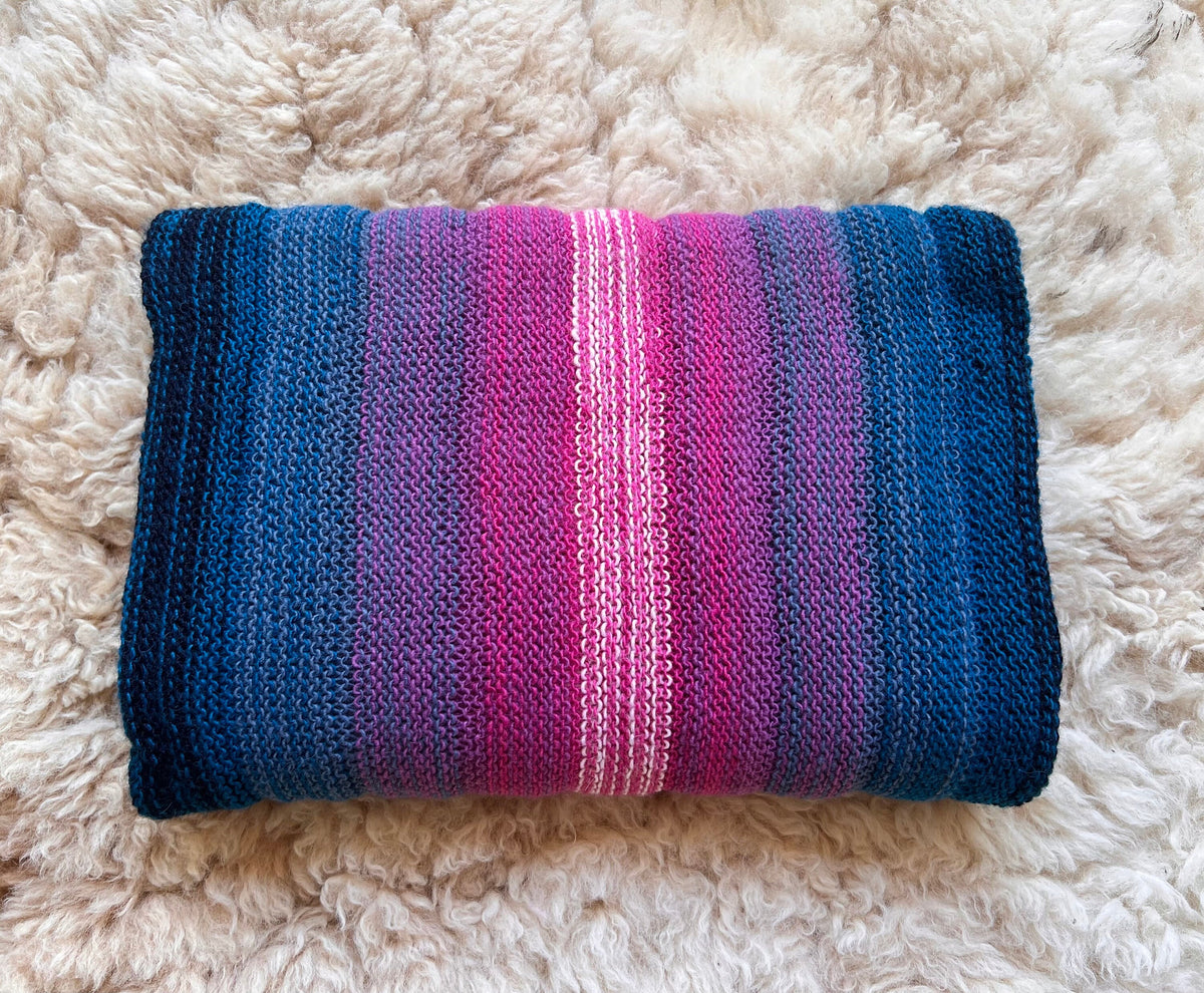 Blue Ombre Stripe Alpaca Blend Scarf, photo 6