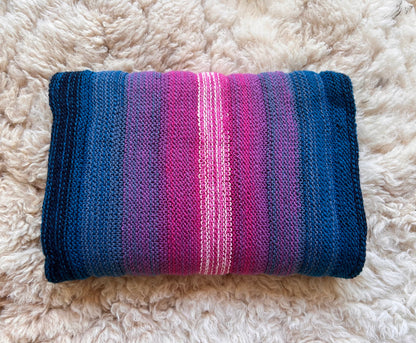 Blue Ombre Stripe Alpaca Blend Scarf, photo 6
