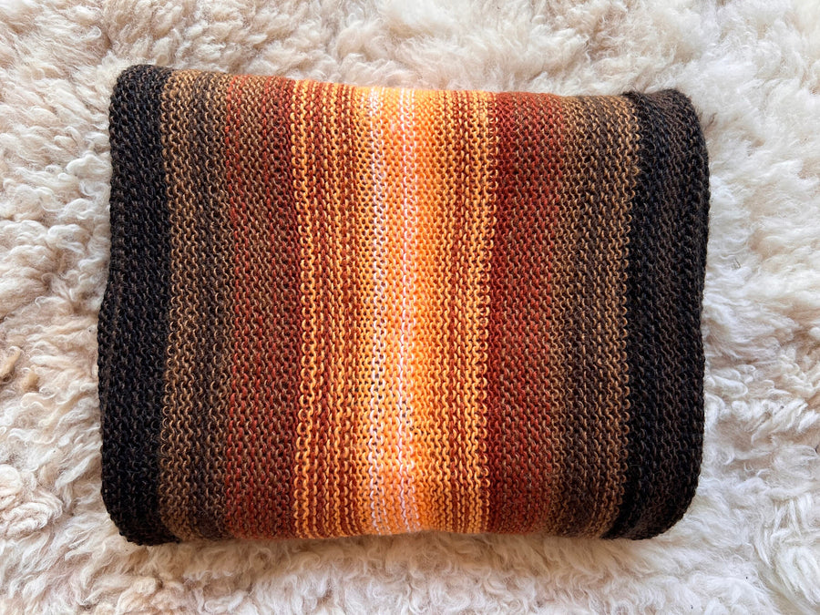 Autumn Tones Ombre Stripe Alpaca Blend Scarf