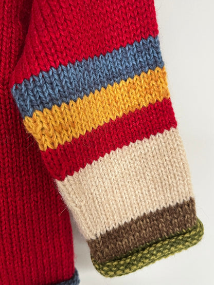 Red Llama Hand-Embroidered Alpaca Kids Jumper, photo 6