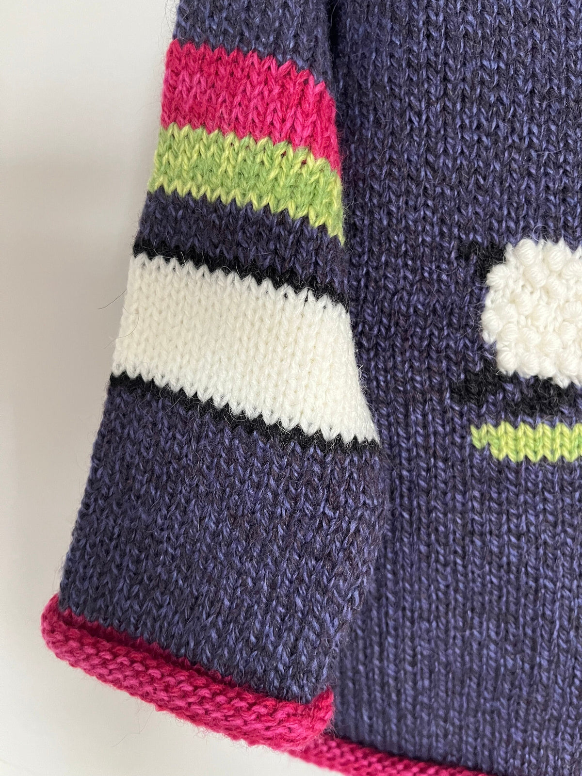 Heather Purple Sheep Hand-Embroidered Alpaca Kids Jumper, photo 4