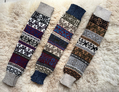 Camel & Bronze Extra Long Andean Alpaca Leg Warmers, photo 2