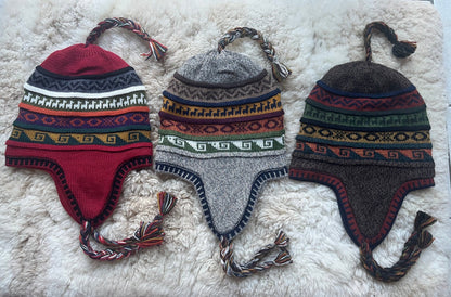 Reversible Alpaca Chullo Hat - Earth Tones, photo 3