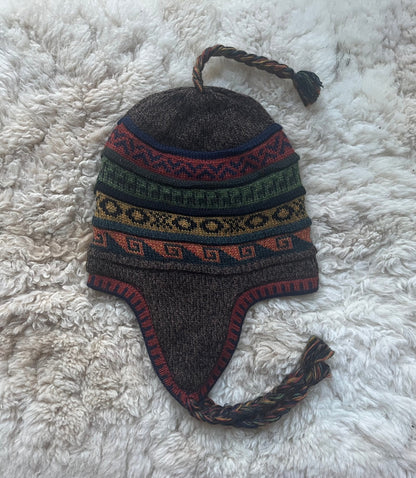 Reversible Alpaca Chullo Hat - Earth Tones, photo 6