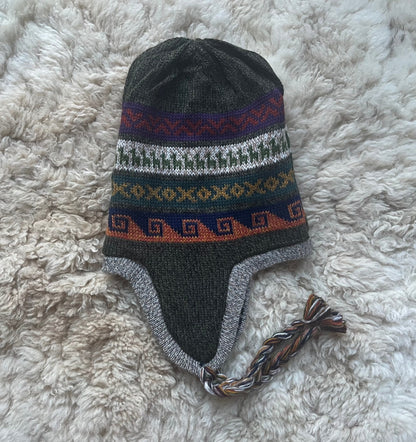 Reversible Alpaca Chullo Hat - Earth Tones, photo 5