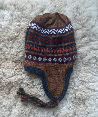 Reversible Alpaca Chullo Hat - Blue & Grey Tones, photo 5
