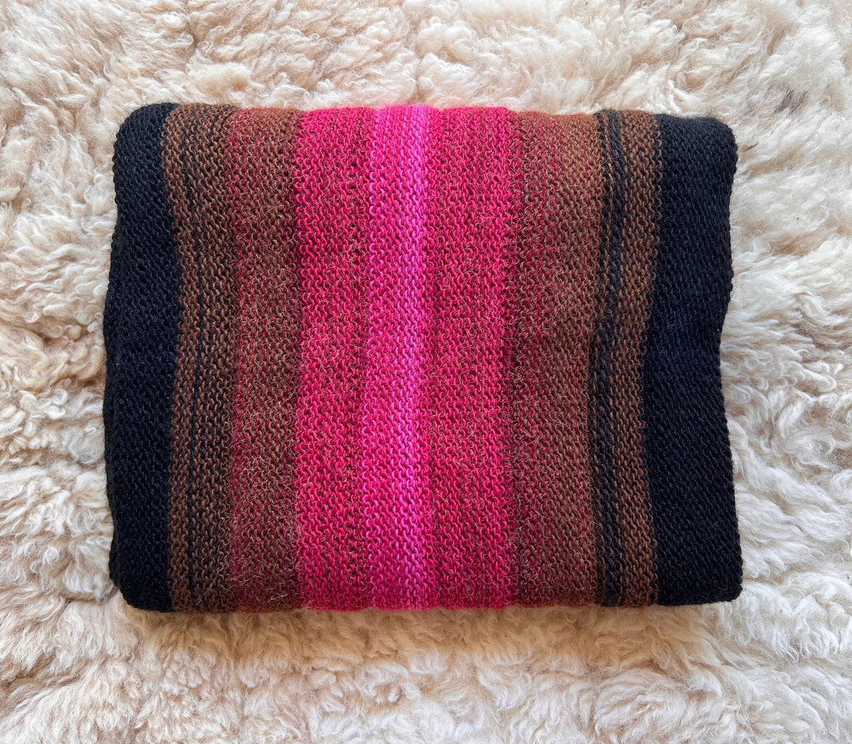 Pink & Red Ombre Stripe Alpaca Blend Scarf, photo 4