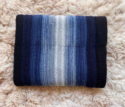 Blue Ombre Stripe Alpaca Blend Scarf, photo 4
