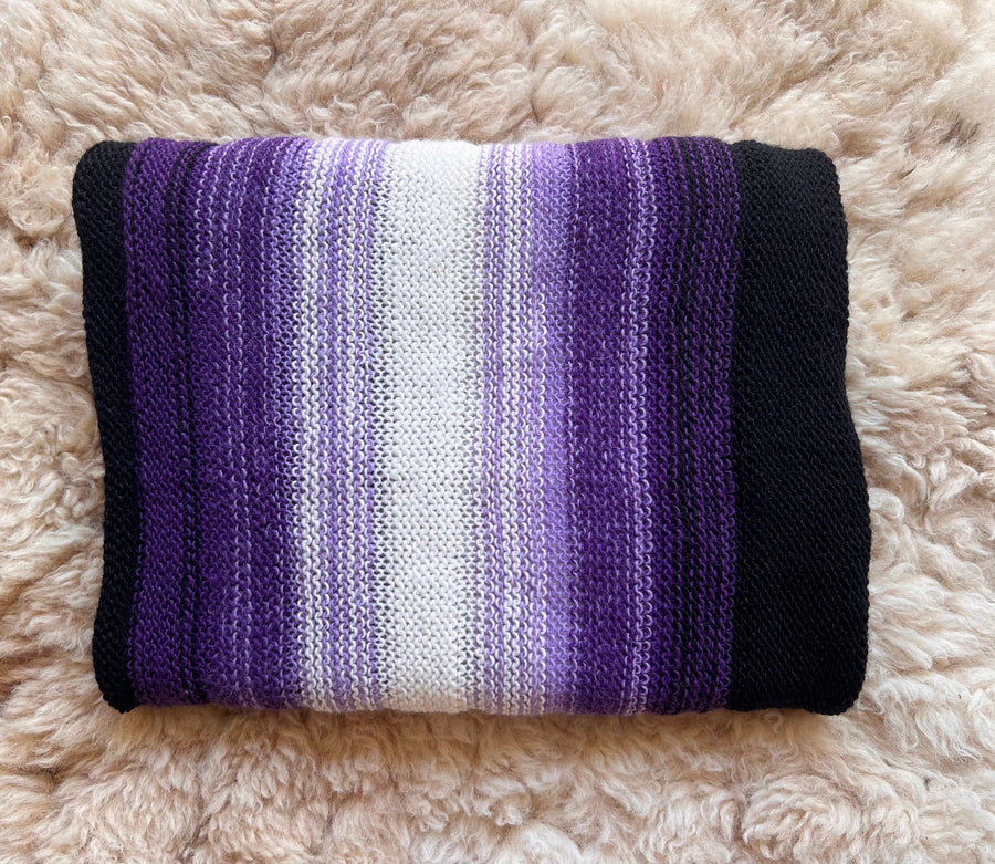 Purple Ombre Stripe Alpaca Blend Scarf