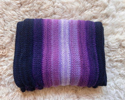 Purple Ombre Stripe Alpaca Blend Scarf, photo 2