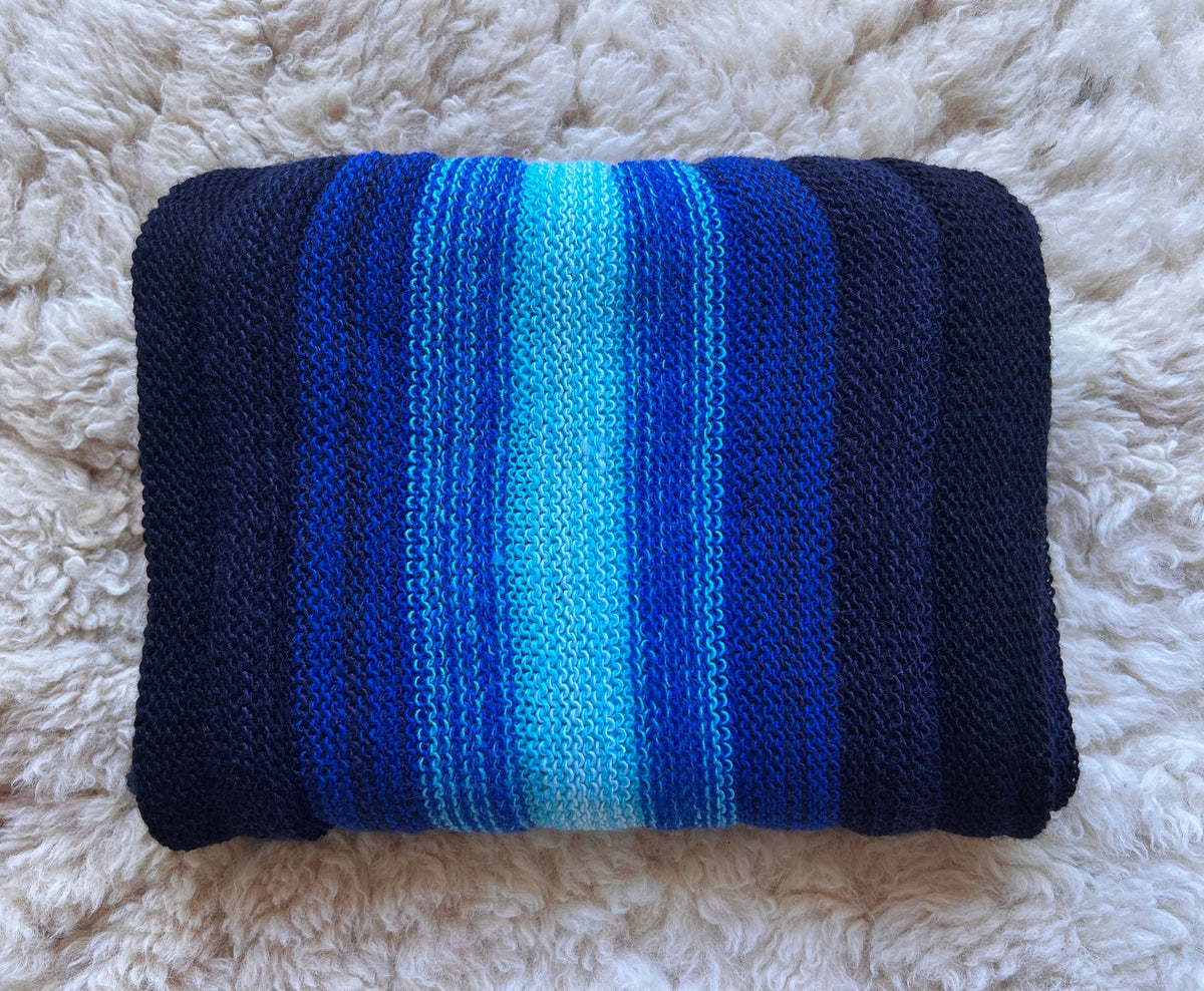 Blue Ombre Stripe Alpaca Blend Scarf, photo 3