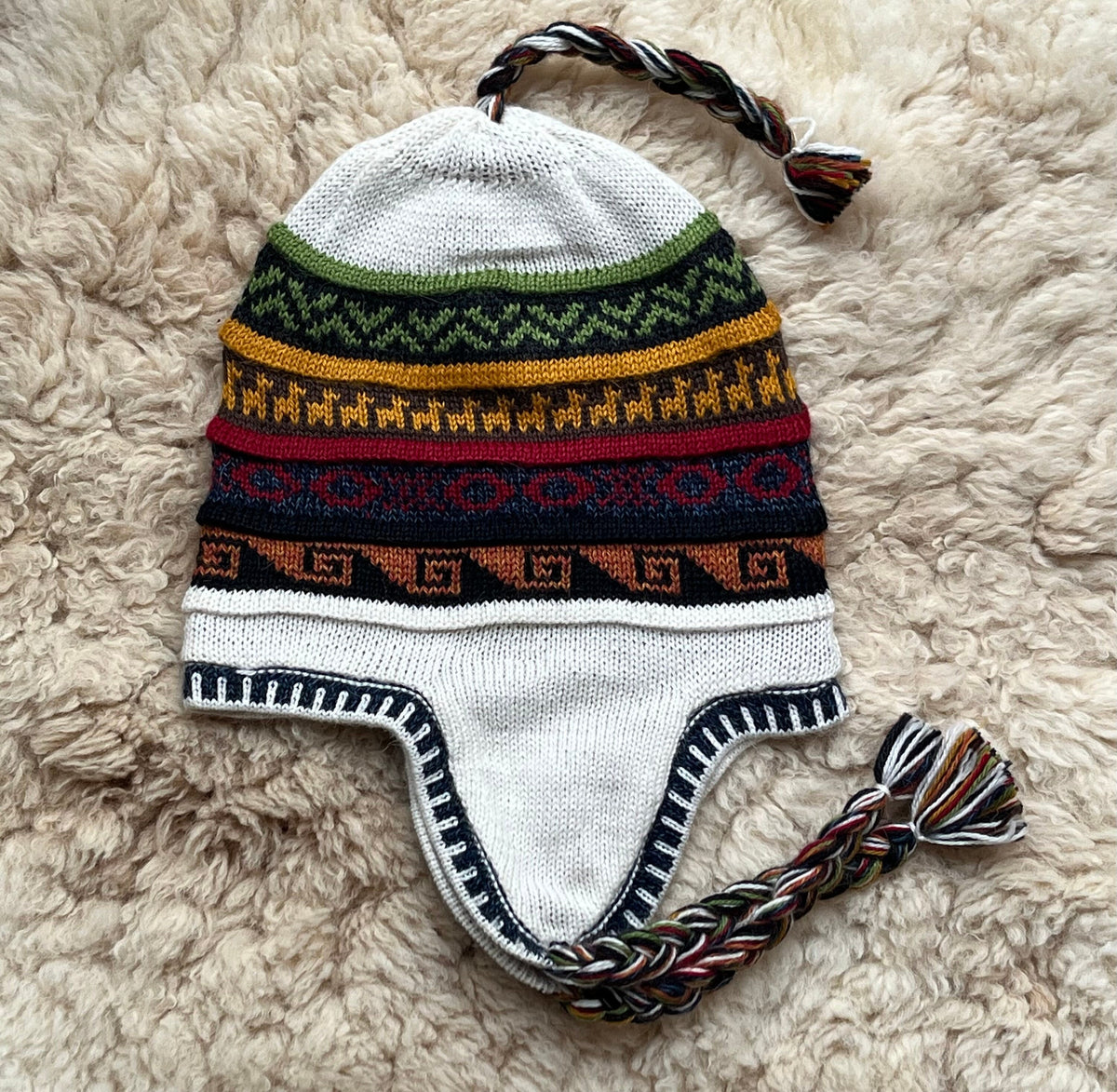 Reversible Alpaca Chullo Hat - Earth Tones, photo 9