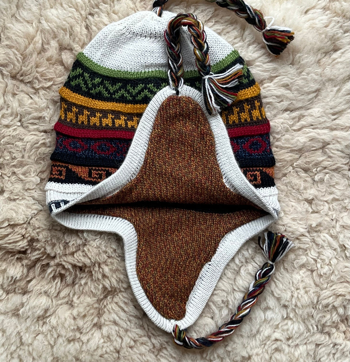 Reversible Alpaca Chullo Hat - Earth Tones, photo 10