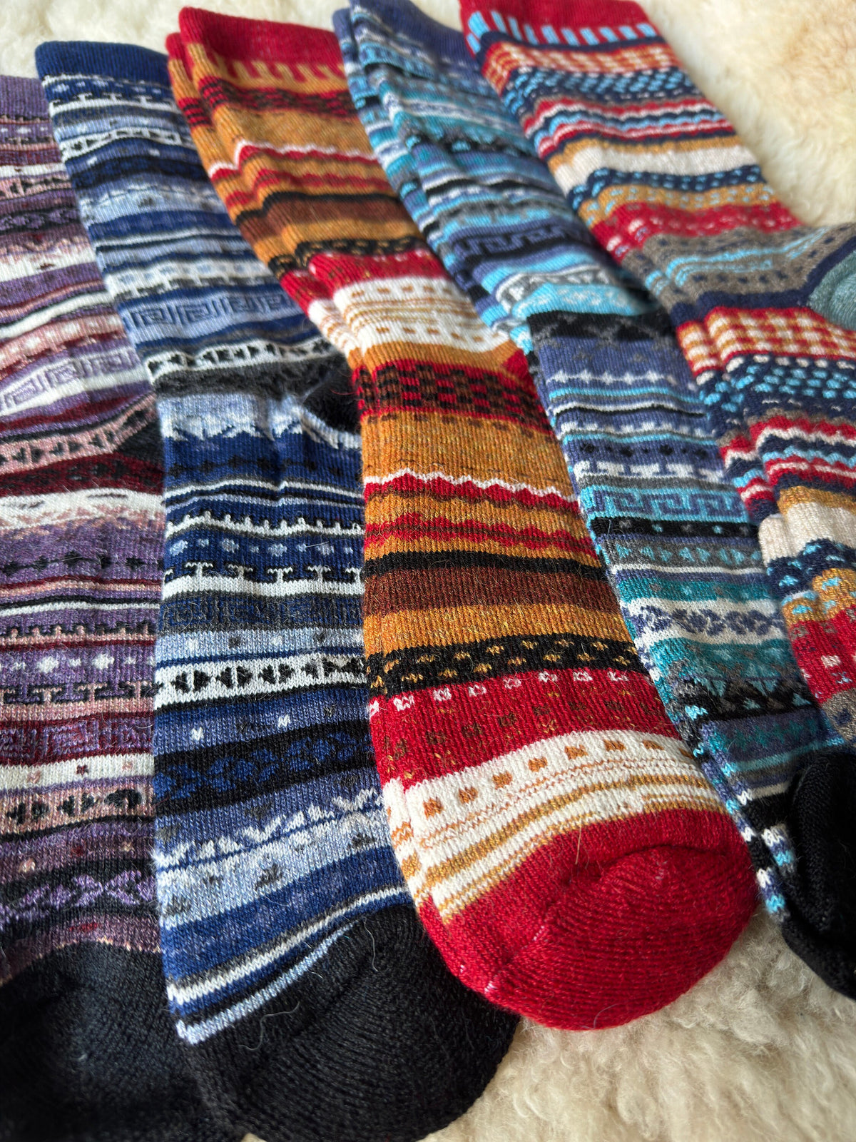 Lilac Nordic Stripe Baby Alpaca Socks, photo 3