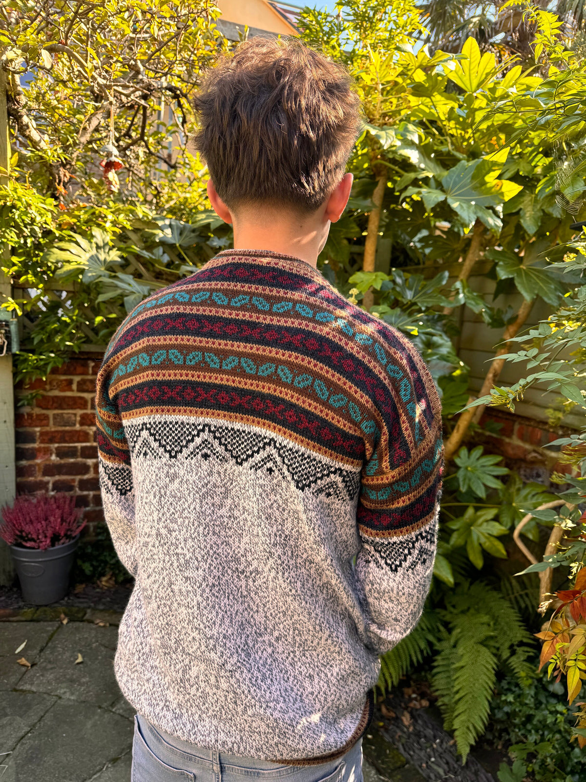 Grey Marl Geometric Yoke Alpaca Jumper, photo 4