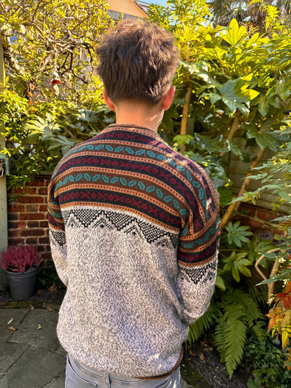 Grey Marl Geometric Yoke Alpaca Jumper, photo 4