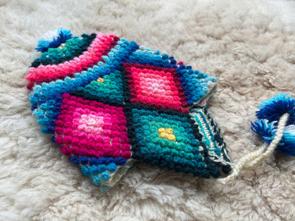 Popcorn Stitch Alpaca Chullo Hat - Vibrant Brights, photo 8