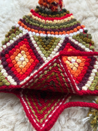 Popcorn Stitch Alpaca Chullo Hat - Vibrant Brights, photo 6