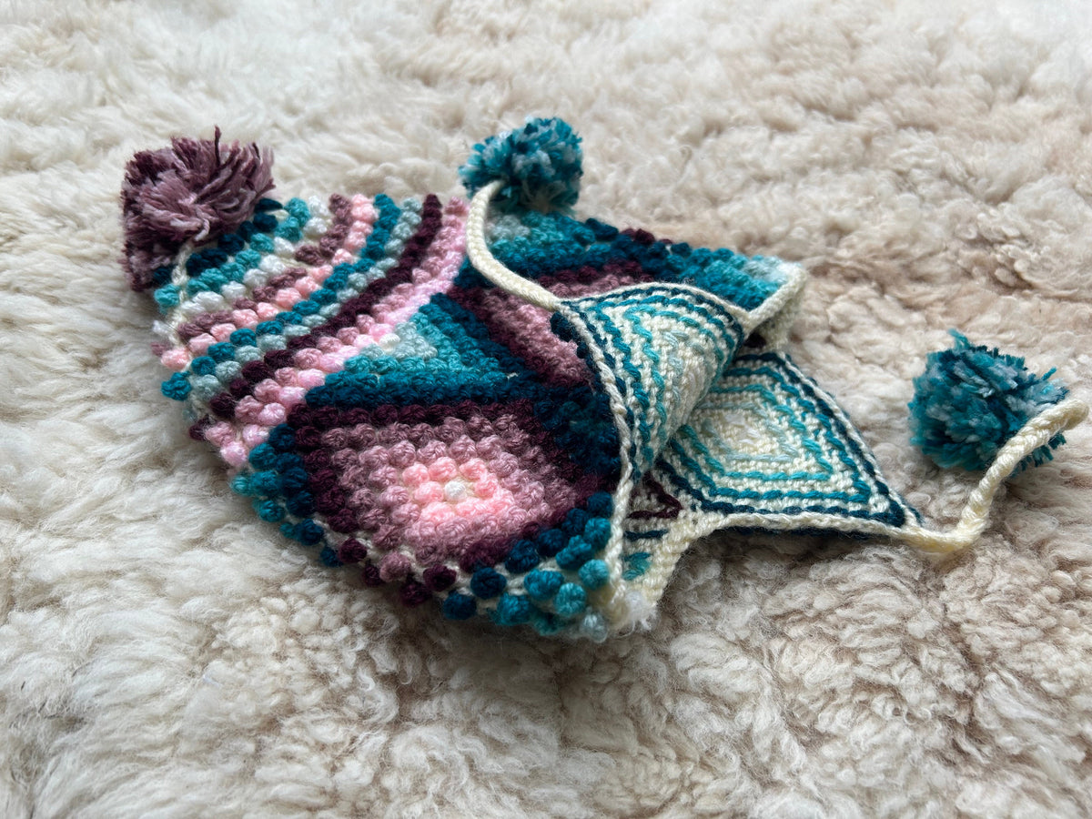 Popcorn Stitch Alpaca Chullo Hat - Vibrant Brights, photo 9
