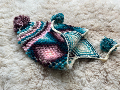 Popcorn Stitch Alpaca Chullo Hat - Vibrant Brights, photo 9