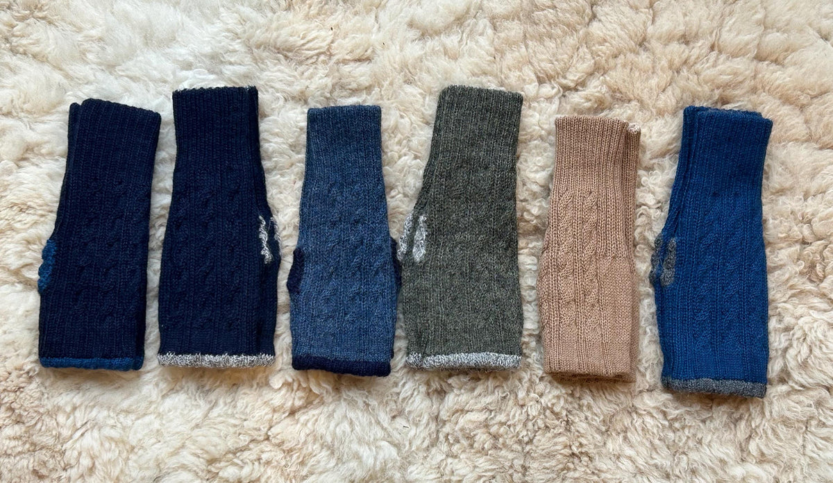 Reversible Baby Alpaca Fingerless Gloves, photo 5