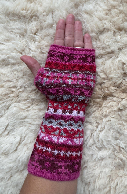 Peruvian Striped Alpaca Fingerless Gloves - Choose Your Design, photo 5