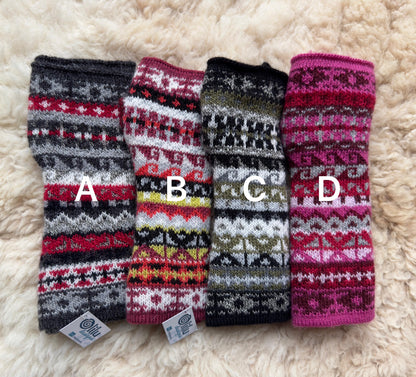 Peruvian Striped Alpaca Fingerless Gloves - Choose Your Design, photo 3