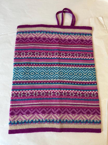Purple Baby Alpaca Fair Isle Snood & Slouch Hat, photo 3