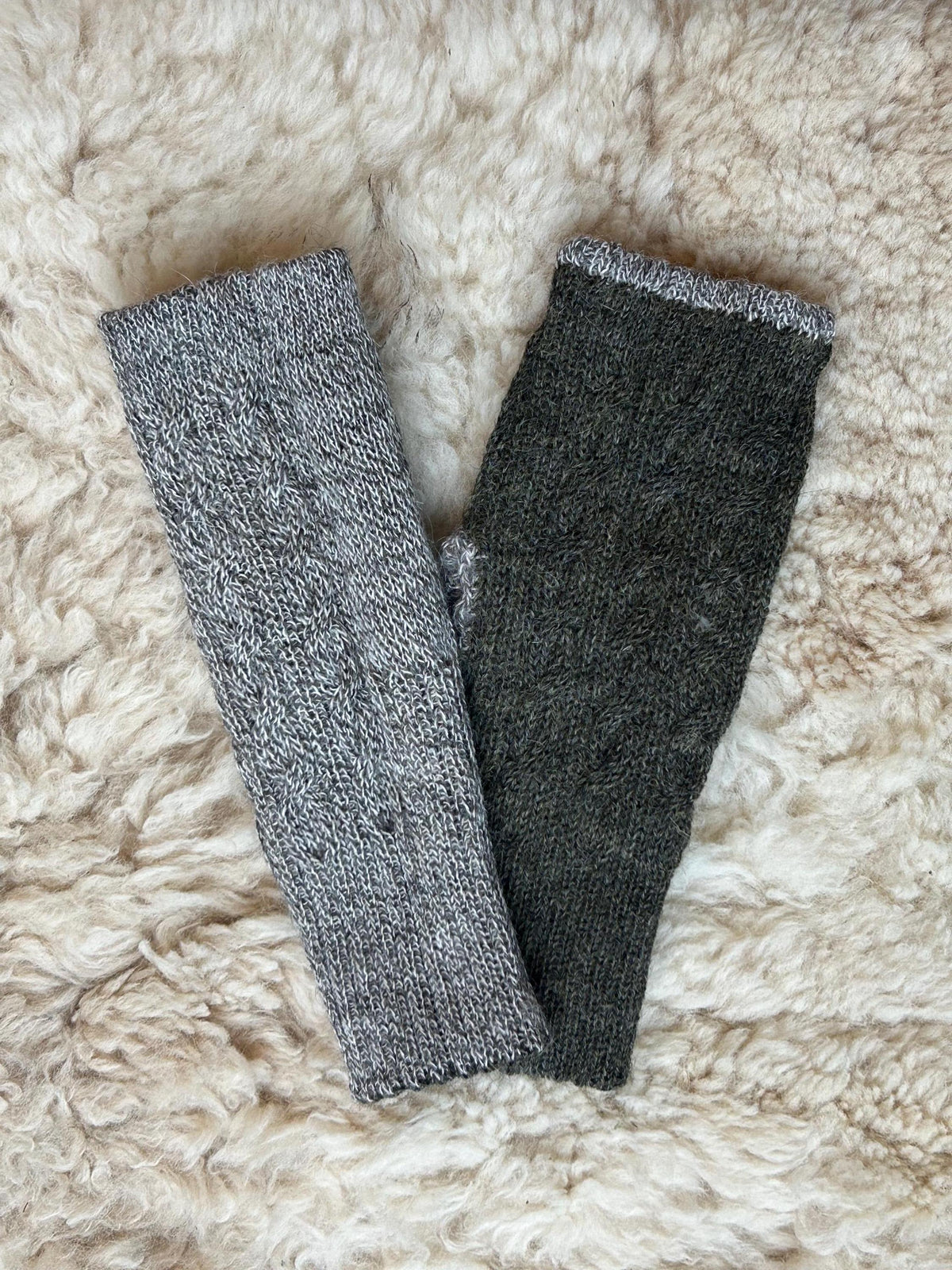 Reversible Baby Alpaca Fingerless Gloves, photo 7