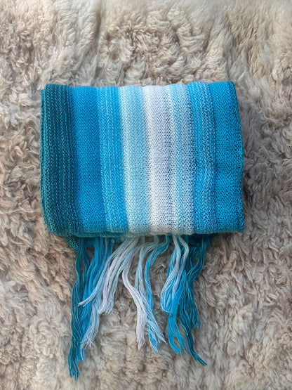 Blue Ombre Stripe Alpaca Blend Scarf, photo 5
