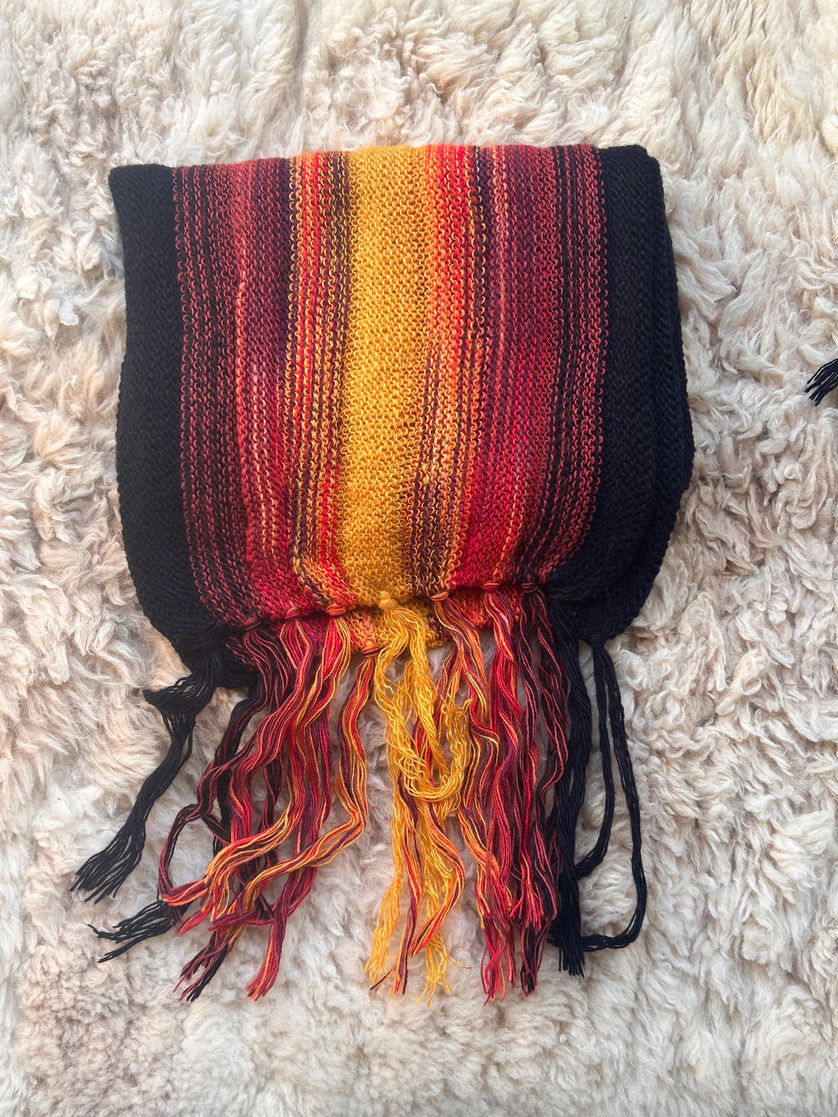 Autumn Tones Ombre Stripe Alpaca Blend Scarf, photo 7