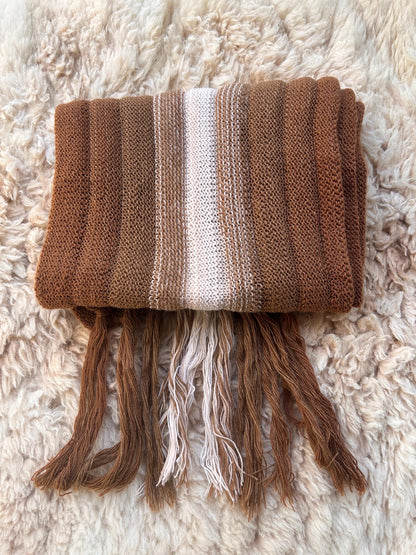 Autumn Tones Ombre Stripe Alpaca Blend Scarf, photo 5