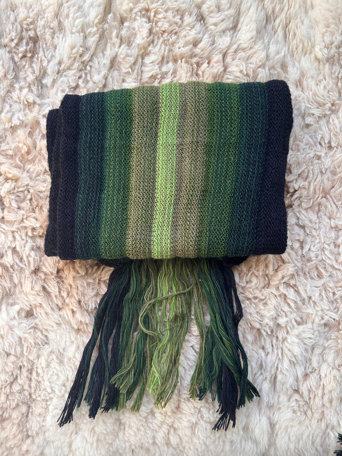 Green Ombre Stripe Alpaca Blend Scarf, photo 6