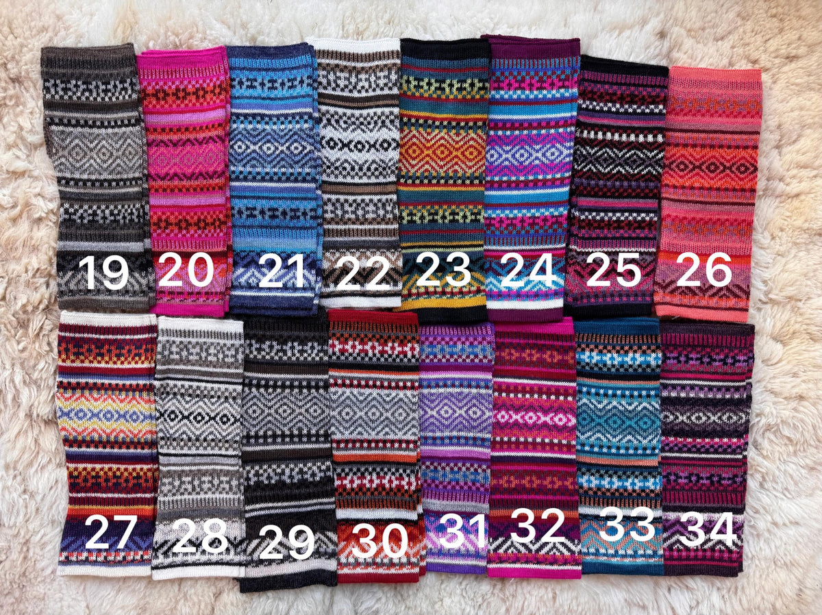 Fair Isle Baby Alpaca Fingerless Gloves - Choose Your Colour, photo 4