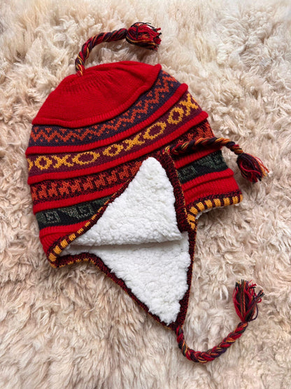 Grey Fleece-Lined Alpaca Chullo Hat, photo 3