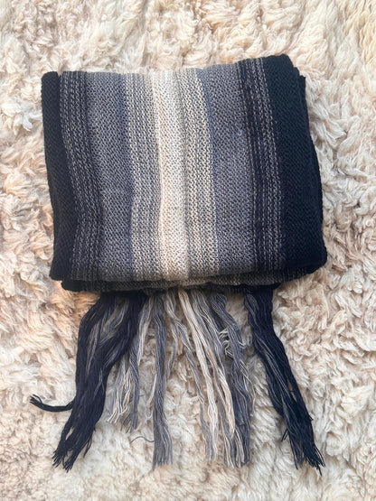 Grey Ombre Stripe Alpaca Blend Scarf, photo 4